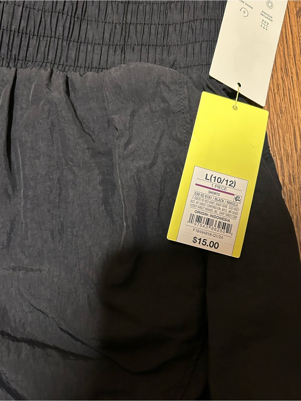 NWT All In Motion Girls Black High Rise Athletic Shorts L 10/12 - Picture 3 of 6